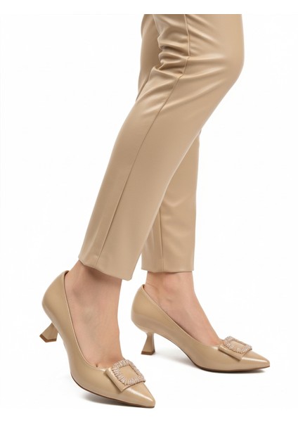 Bej Kadın Topuklu Ayakkabı