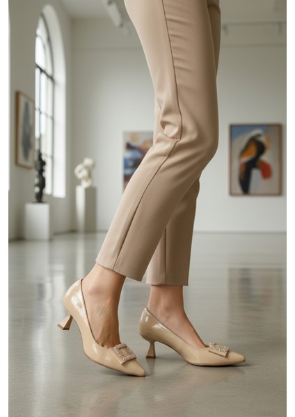 Bej Kadın Topuklu Ayakkabı modelleri