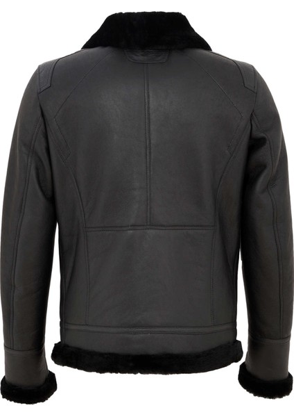 Siyah Hakiki Deri Erkek Hakiki Deri Mont - E23BKM310474-D51 fırsatları