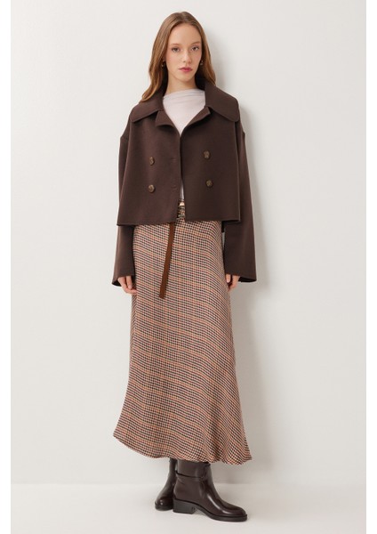 Kruvaze Kısa Kaşe Kaban LRG0053 Kahverengi fiyatları