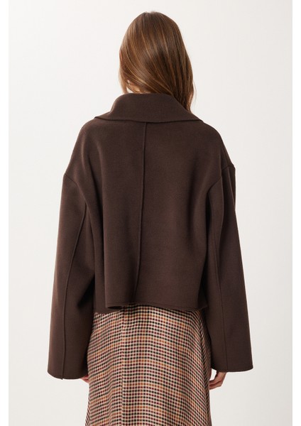 Kruvaze Kısa Kaşe Kaban LRG0053 Kahverengi indirimleri