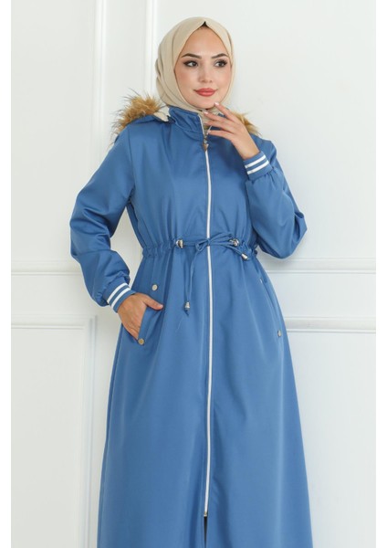 Beli Bağcıklı Ribanalı Mont Mavi 19215 fiyatları