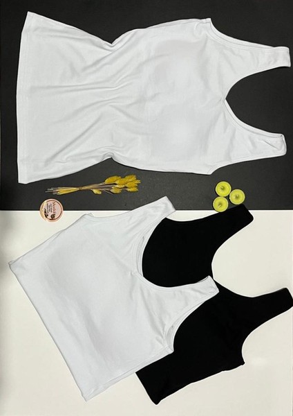 Kadın Atlet Sütyenli V Yaka Modal 2 Adet Beyaz Renk Pedli Atlet-Bluz-T-Shirt (Kota) modelleri