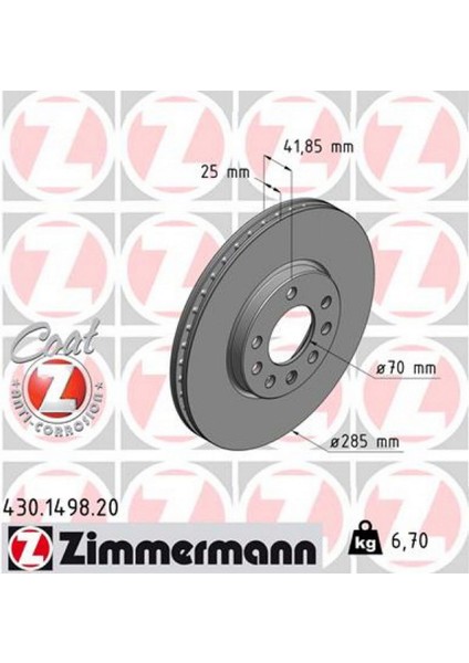 Mtxdpn Ön Fren Aynasi Vectra C 02 Signum 03 Saab 9.3 02 Croma 05 285X25X5DLXHAVALI 46844071-51819733