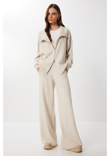 Fermuarlı Hırka Pantolon Triko Takım LAN0077 Taş fiyatları