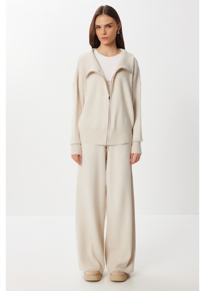 Fermuarlı Hırka Pantolon Triko Takım LAN0077 Taş fırsatları