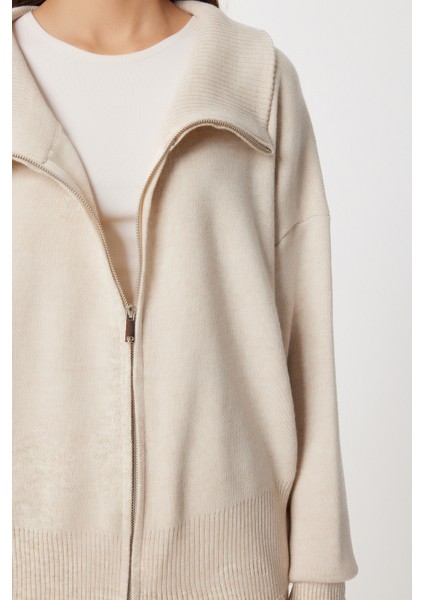 Fermuarlı Hırka Pantolon Triko Takım LAN0077 Taş indirimleri