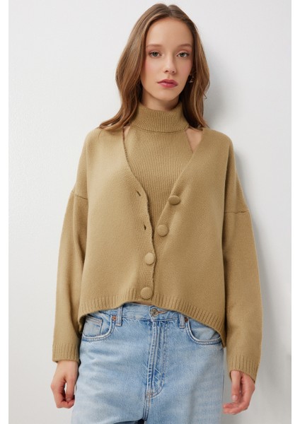 2'li Triko Bluz-Hırka Takım LMT0047 Zeytin Yeşili fiyatları