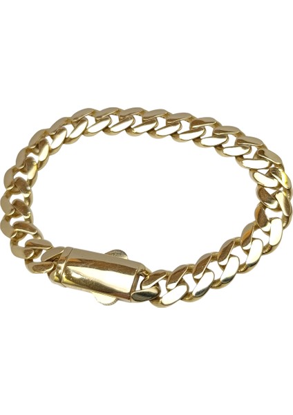 9.1mm Gurmet Bileklik Künye 14 Ayar Altın Hd Videolu