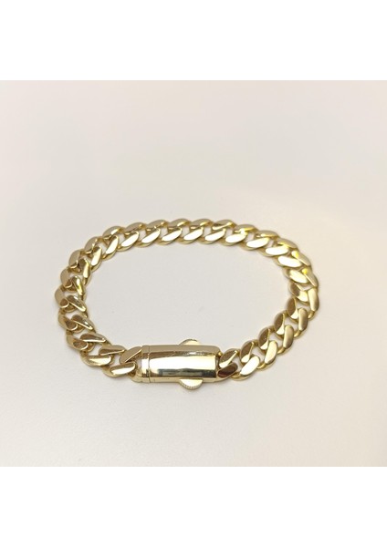 9.1mm Gurmet Bileklik Künye 14 Ayar Altın Hd Videolu modelleri