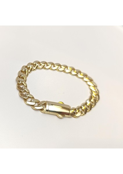 9.1mm Gurmet Bileklik Künye 14 Ayar Altın Hd Videolu fırsatları