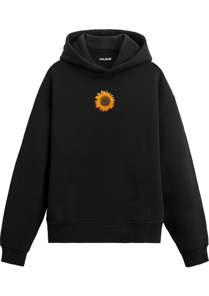 Ayçiçeği Figürlü Minimal Hoodie