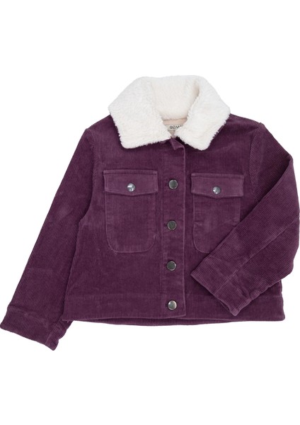 Fitilli Kadife Peluş Yaka Mor Kışlık Kız Çocuk Mont fiyatları