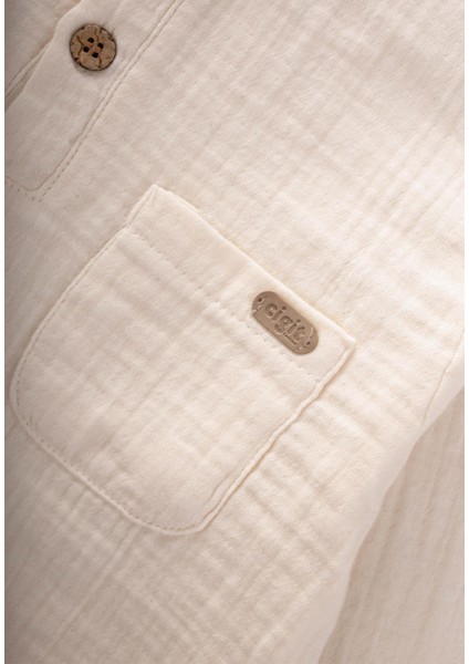 Organik Bohem Gömlekli Mevsimlik Takım 8-12 Yaş Krem/ç.yeşili modelleri