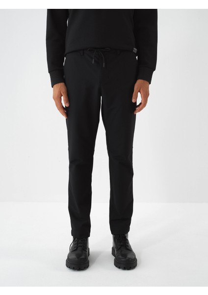 Erkek Siyah Esnek Dokulu Regular Fit Jogger Pantolon fiyatları