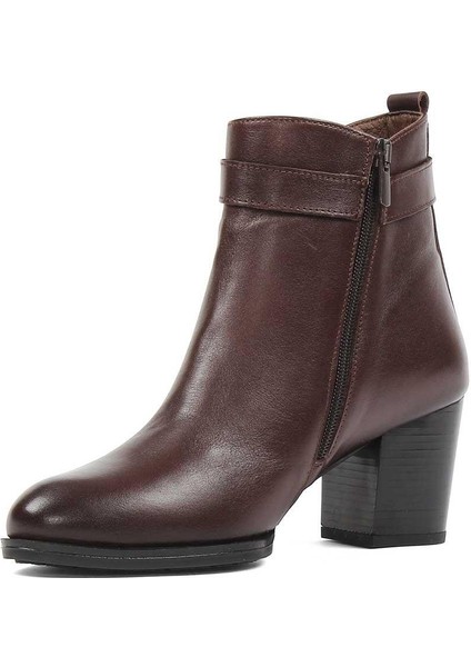 Kadın Kahverengi Fermuarlı Deri Bot modelleri