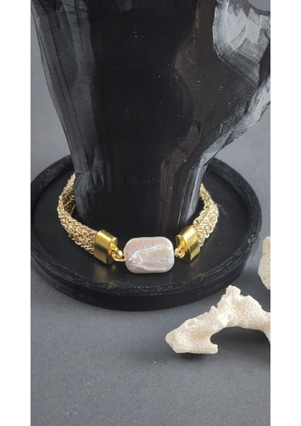 Özel Tasarım Barok Incili Örme Bileklik (24 Cm) fiyatları