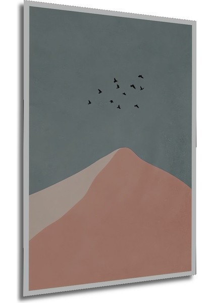 Dekoratif Ahşap Dikdörtgen Tablo Uçan Kuşlar Dağ Tepesi modelleri