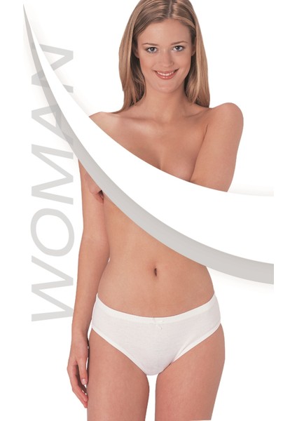 Beyaz Ribana Slip % 100 Pamuklu Slip 3’lü Paket 232-3B