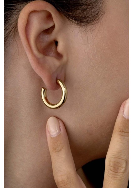 Altın Kaplama Halka Çelik Küpe modelleri