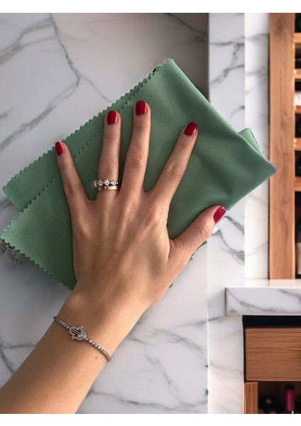 Aliva's Premium Mikrofiber Cam ve Ayna Bezi- Sihirli Temizlik Bez – 40X40 Cm- Yeşil Renk indirimleri