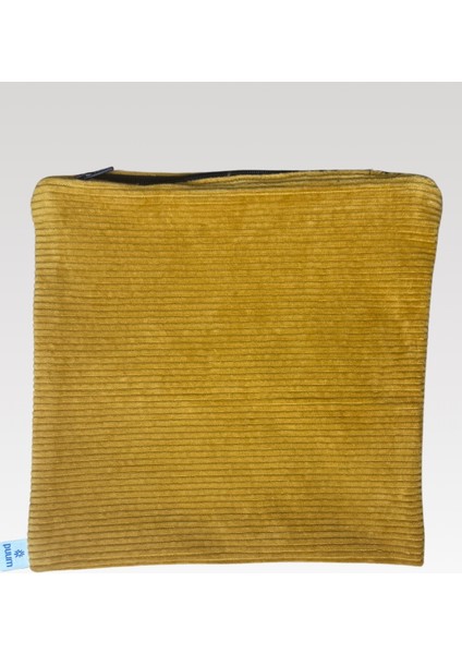 Fitilli Hardal Kadife Kalem Kutusu & Makyaj Çantası – 21X21 cm modelleri