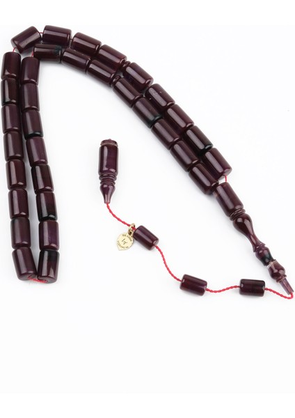 Kadim Katalin Eski Kalemlik Obje Usta Işi Imzalı Kesme Kesim 8X12MM Tesbih -Vişne Çürüğü