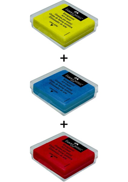 3'lü Set, Hamur Silgi,art Eraser, Tozsuz Silme, Plastik Kutulu, Sanatsal ve Teknik Kullanım