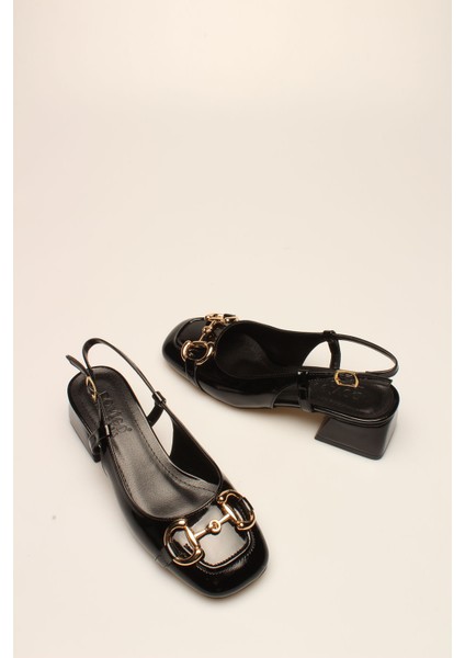 Idil Siyah Rugan Tokalı Kadın Topuklu modelleri