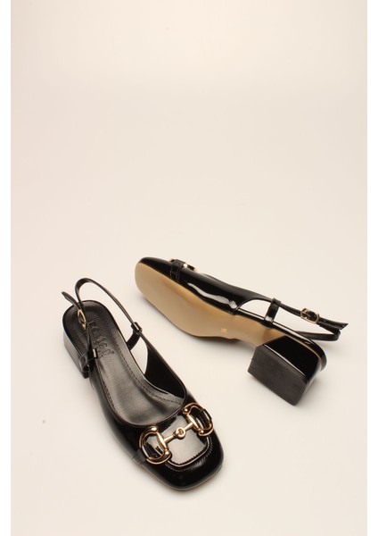 Idil Siyah Rugan Tokalı Kadın Topuklu fırsatları