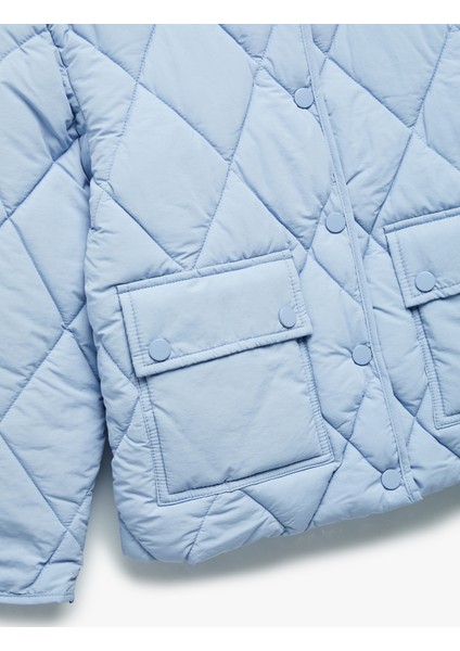 Uzun Kollu Bisiklet Yaka Cepli Kapitone Mevsimlik Mont modelleri