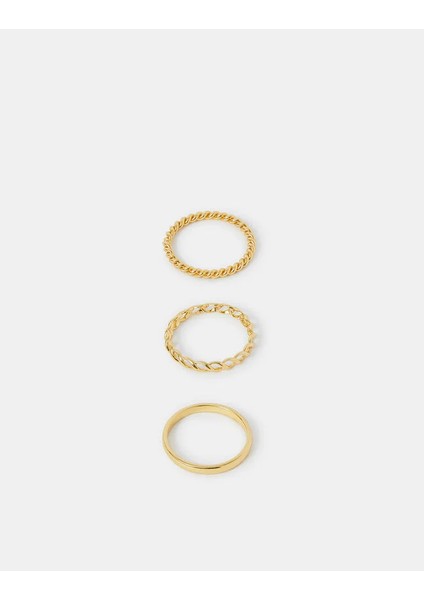 Z Band Yüzük Set x 3 Small 14 Ayar Altın Kaplama fiyatları