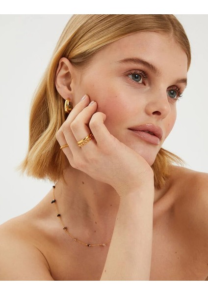 Z Band Yüzük Set x 3 Small 14 Ayar Altın Kaplama modelleri