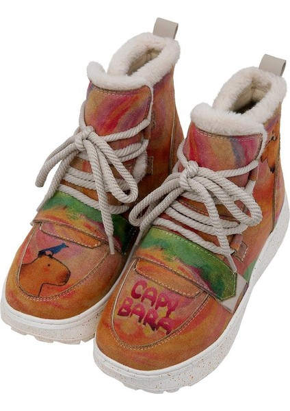 Kadın Vegan Deri Bej Bot - Capybara Tasarım