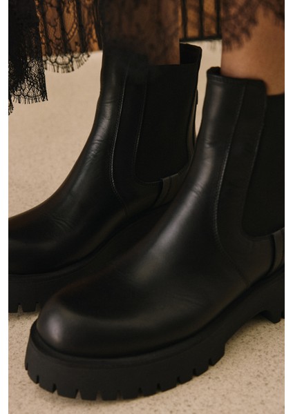 , Kadın Hakiki Deri Bot 15319Z66453 Siyah modelleri
