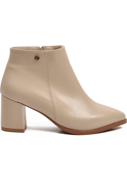 Krem Içi Kürklü Fermuarlı Kadın Topuklu Bot fiyatları