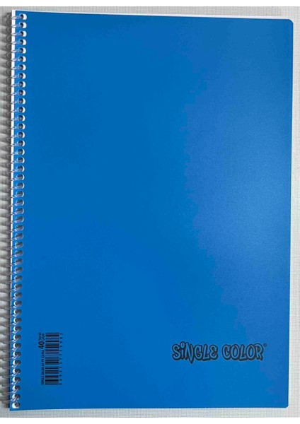 Sıngle Color A4 40 Yaprak Çizgili Pp Kapak Spiralli Defter Mavi