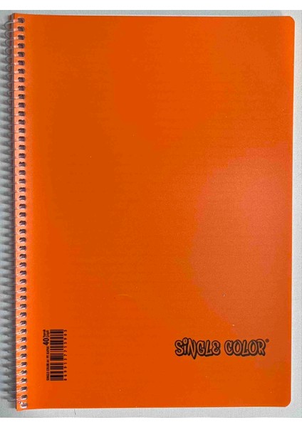 Sıngle Color A4 40 Yaprak Çizgili Pp Kapak Spiralli Defter Turuncu