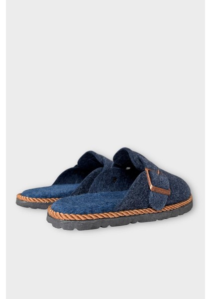 Tokalı Keçe Kumaşlı Ev Terliği Lacivert indirimleri