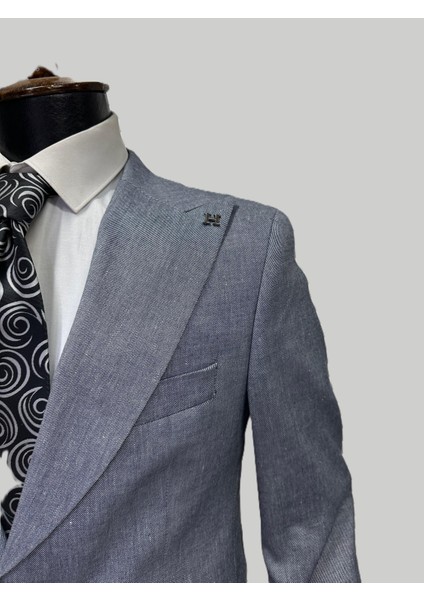 Gri Melanj Açık Mavi Kruvaze Takım Elbise – Modern Fit indirimleri