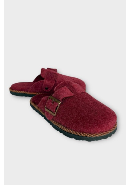 Tokalı Keçe Kumaşlı Ev Terliği Bordo fırsatları