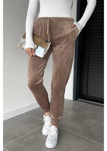 Kadın Bel ve Paça Lastikli Kadife Eşofman Altı P-00018733 fiyatları