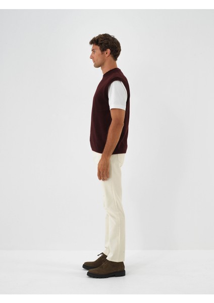 Erkek Bordo Yumuşak Dokulu Regular Fit Süveter modelleri