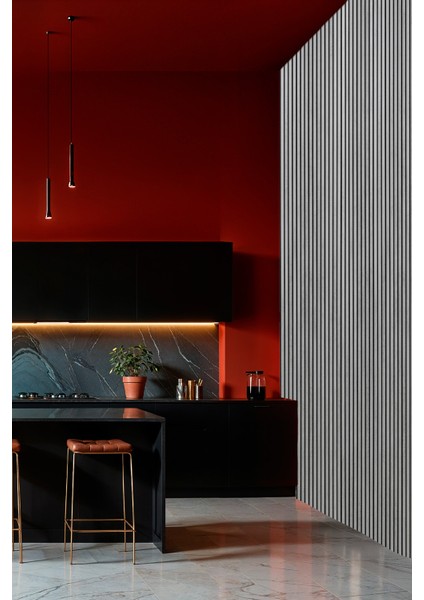 Mdf Ahşap Akustik Duvar Paneli 60X275 cm - Açık Taş