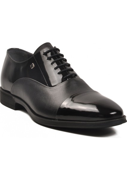 Siyah Rugan Hakiki Deri Büyük Numara Erkek Klasik Ayakkabı modelleri