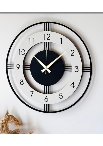 Duvar Saati Sıyah Beyaz
