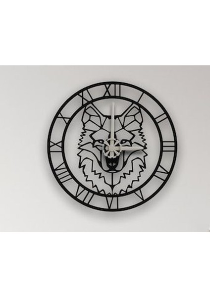 Duvar Saatı Kurt Sıluetlı