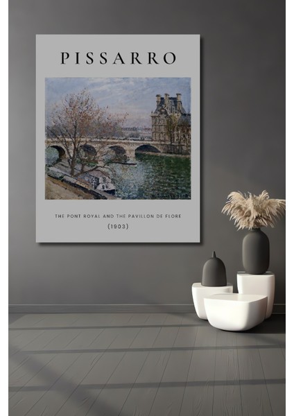 Dekoratif Ahşap Dikdörtgen Tablo Pissarro Köprüde Manzara