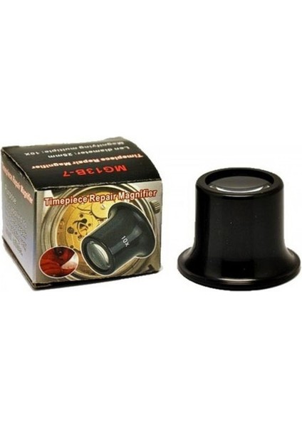 10X Büyütmeli Saat Takı Onarım Için Cam Lensli Optik Göz Büyüteç