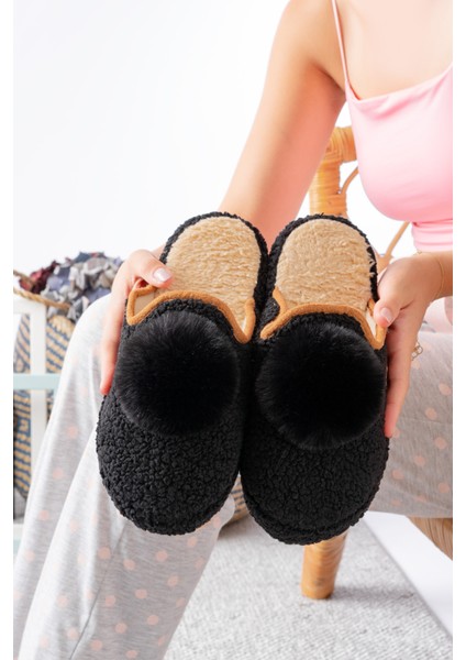 Kadın Ev Terliği Ponpon Şık Giyim Hediyelik Çeyiz Bohça Misafir Terliği